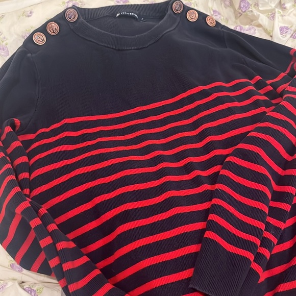 Petit Bateau Striped navy and red Sweater - Picture 5 of 7